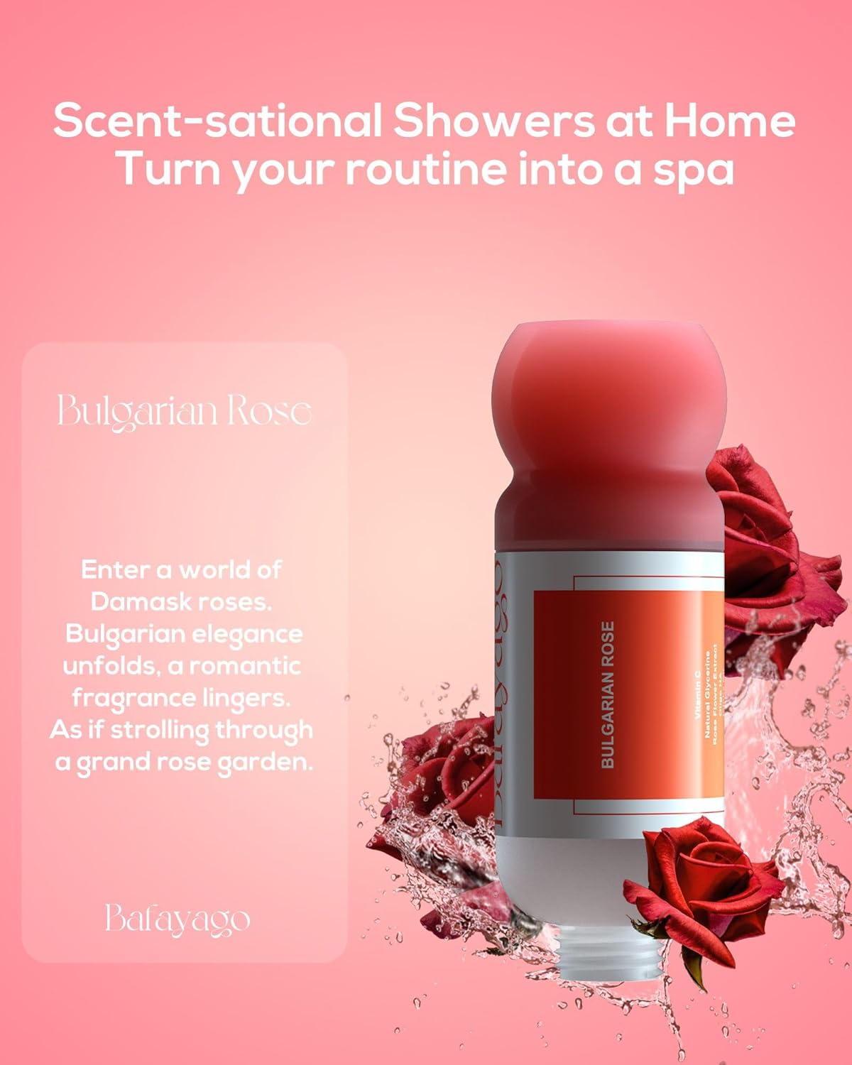 Bafayago Filtered Aromatherapy Handheld Shower Head for Hard Water - High Pressure Filter to Remove Impurities - Clinically Proven for Healthier Skin & Hair multi fragrance