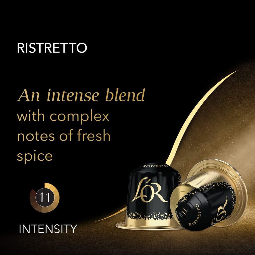 L'OR Espresso Capsules, 50 Count Ristretto, Single-Serve Aluminum Coffee Capsules Compatible with the L'OR BARISTA System & *Nespresso Original Machines, 50 Count (Pack of 1)