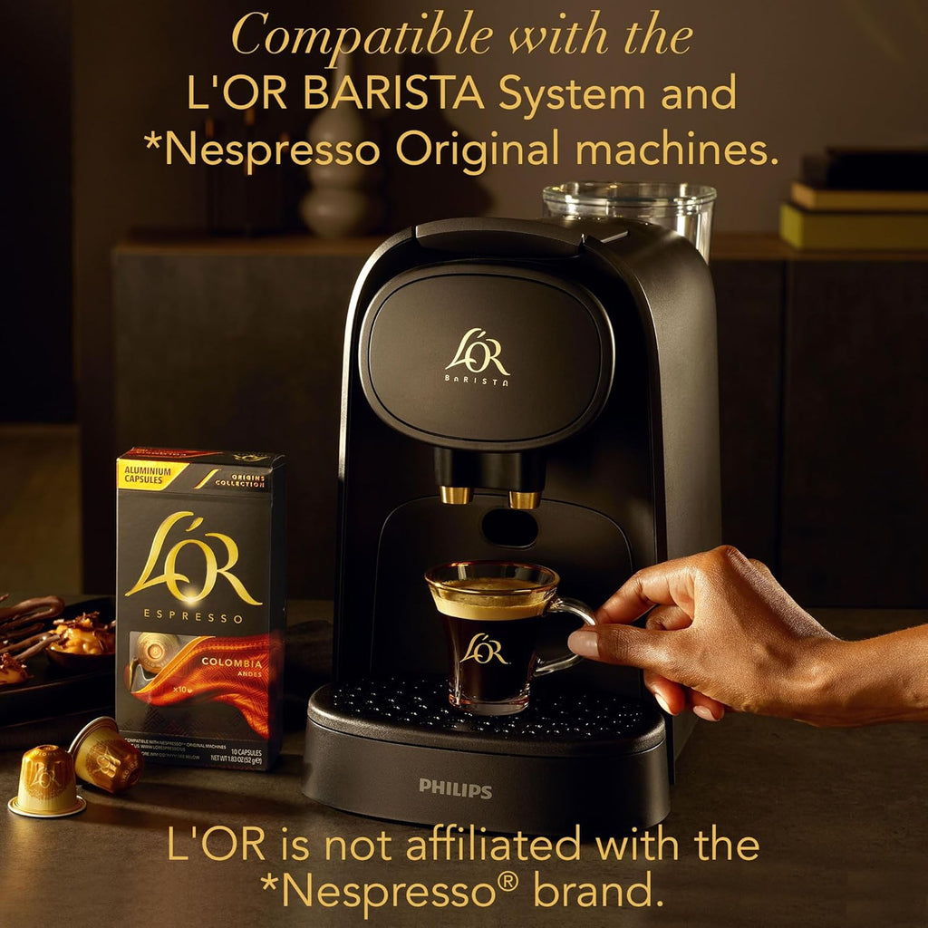 L'OR Espresso Capsules, 50 Count Ristretto, Single-Serve Aluminum Coffee Capsules Compatible with the L'OR BARISTA System & *Nespresso Original Machines, 50 Count (Pack of 1)