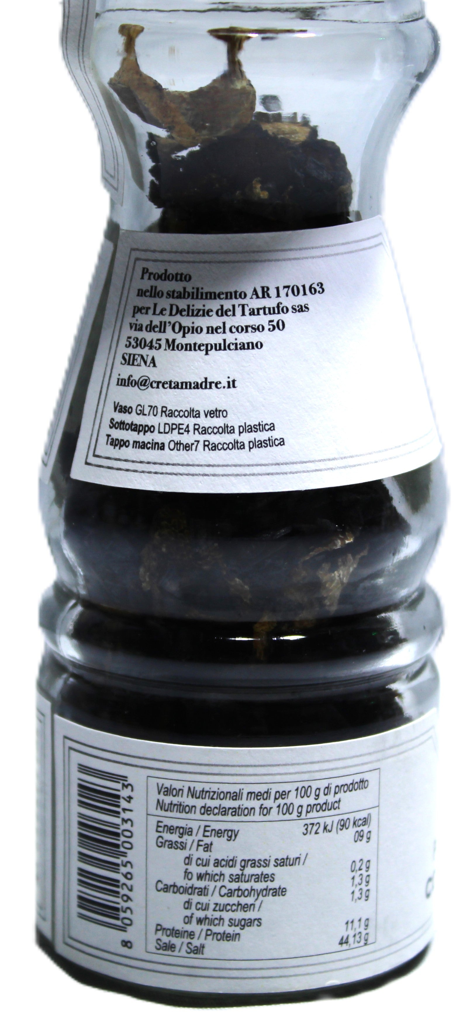 Cretamadre Petali di Tartufo con Tartufo Estivo, Premium Summer Truffle Petals Grinder, Dehydrated Truffle Slices, Gourmet Italian Seasoning, 28g