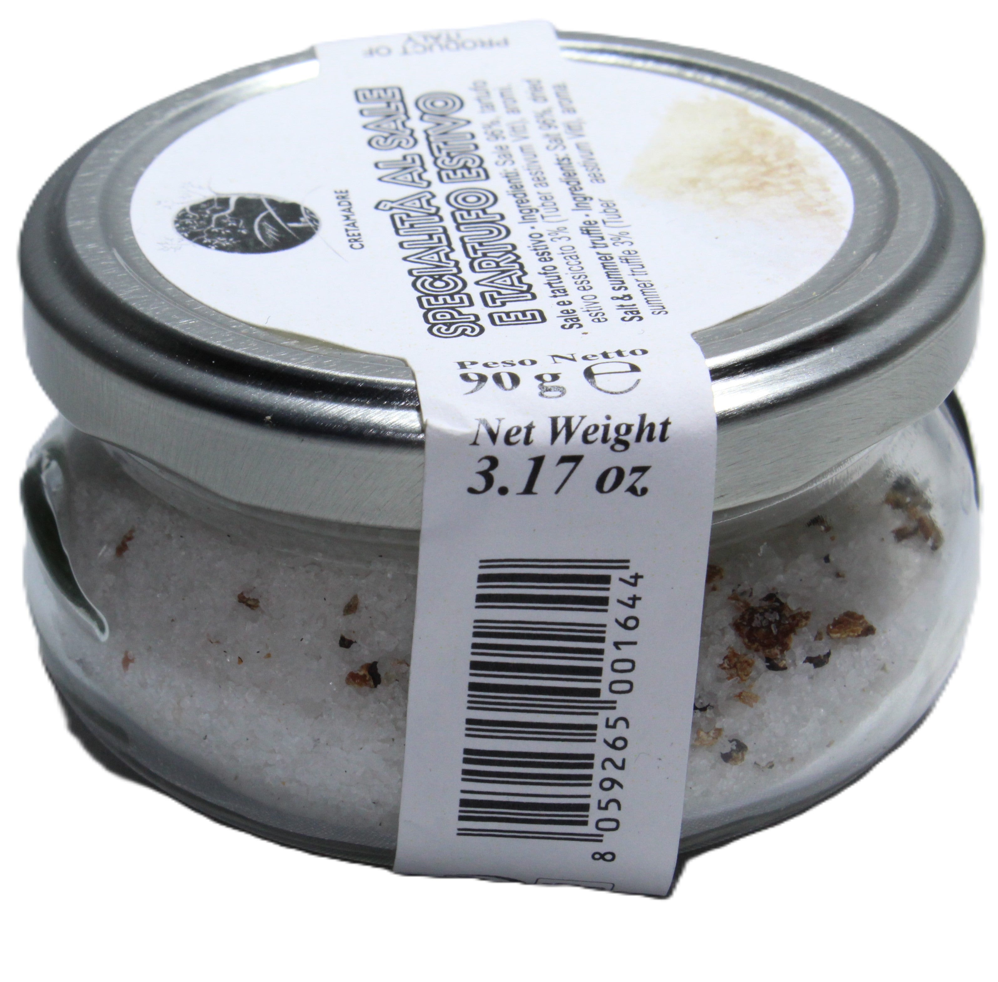 CretaMadre Black Truffle Salt from Montepulciano, Tuscany – Italian Gourmet Seasoning with Real Black Truffles – Premium Finishing Salt – 3.17 oz (90g)