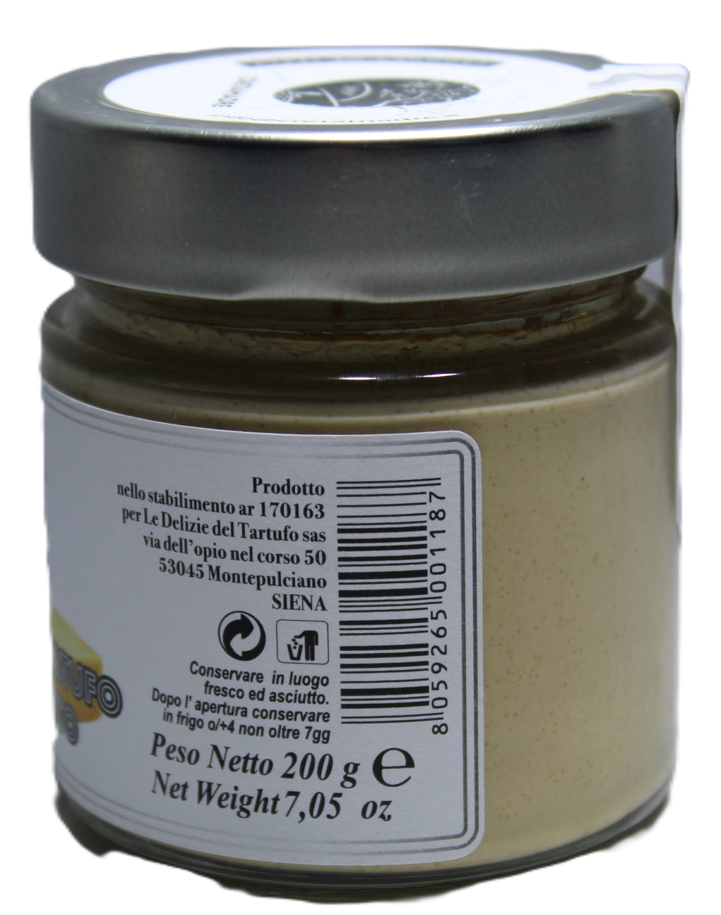 Cretamadre White Spring Truffle Cream, Italian Gourmet Spread with Grana Padano DOP, Premium Tuscan Bianchetto Tartufo, 7.05 oz (200g)