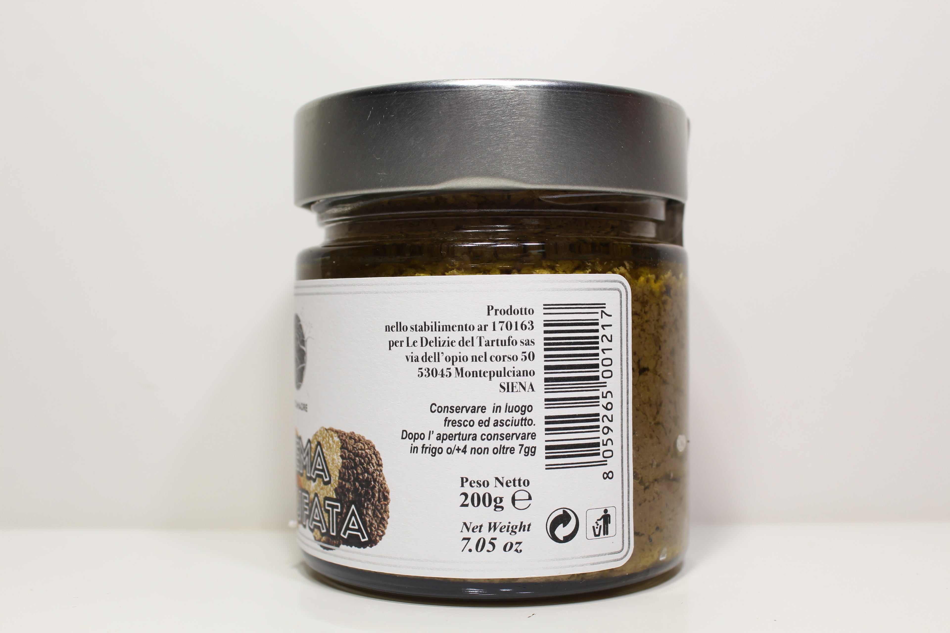 Cretamadre Premium Italian Black Summer Truffle Cream Sauce, Extra Virgin Olive Oil with Mushrooms, 7.05 oz Glass Jar, Made in Montepulciano