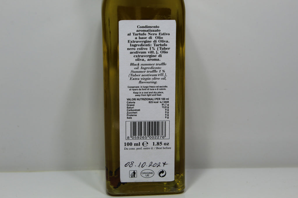CretaMadre Black Truffle Flavored Extra Virgin Olive Oil – Made in Italy – Gourmet Infused EVOO – Premium Condimento al Tartufo Nero – 100ml / 3.4 fl oz