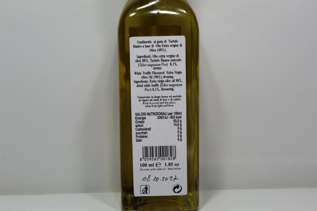 CretaMadre White Truffle Flavored Extra Virgin Olive Oil, Made in Italy, Gourmet Infused EVOO, 100ml/3.4 fl oz (White Truffle)